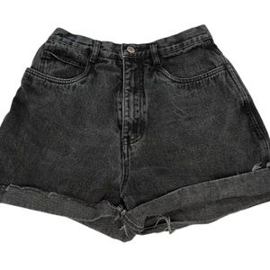 Vintage 90s Bill Blass Black Cuffed High Rise Mom Shorts